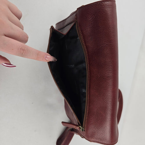 Derek Alexander Burgundy Leather Messenger Bag