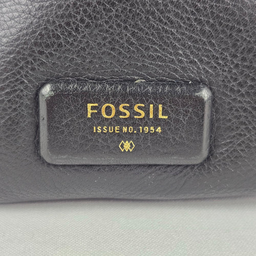 Fossil Emerson Medium Black Leather Satchel Purse