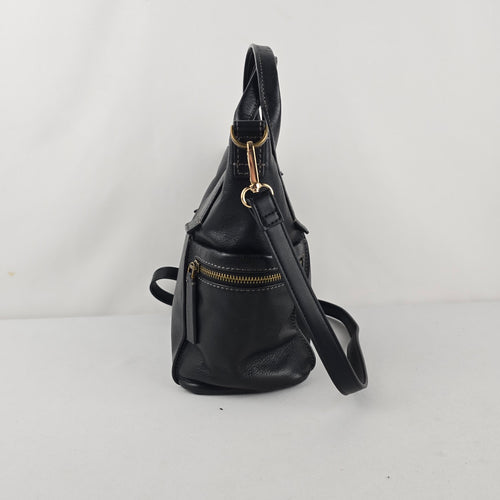 Fossil Emerson Medium Black Leather Satchel Purse