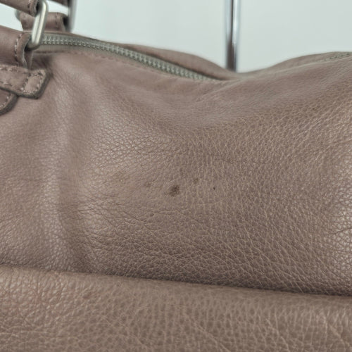 LIEBESKIND BERLIN Taupe Mauve Soft Leather Crossbody Satchel Handbag Flap Pocket