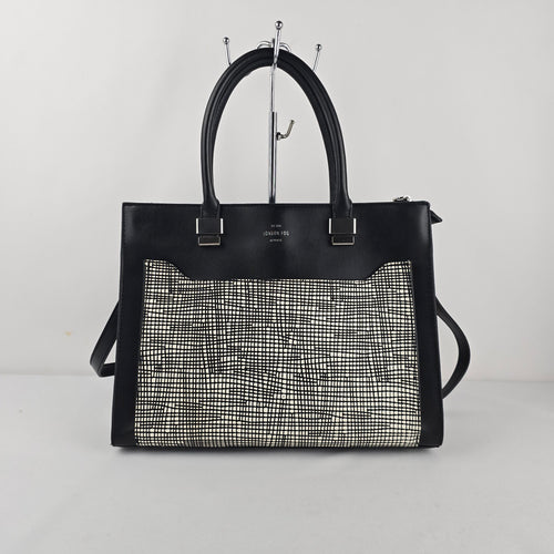 Vintage London Fog Black Structured Handbag Briefcase