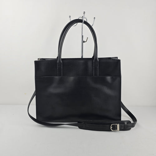Vintage London Fog Black Structured Handbag Briefcase