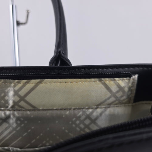 Vintage London Fog Black Structured Handbag Briefcase