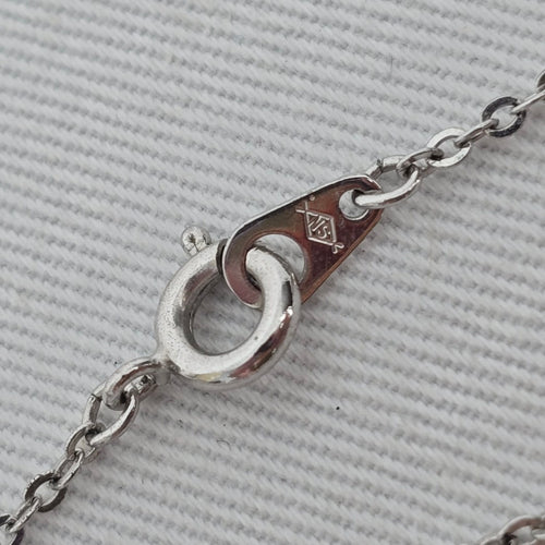 Vintage Silver-Tone Hematite Teardrop Rhinestone Pendant Necklace
