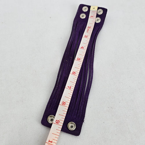 Purple Leather Multi-Strand Wrap Cuff Bracelet