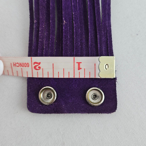 Purple Leather Multi-Strand Wrap Cuff Bracelet