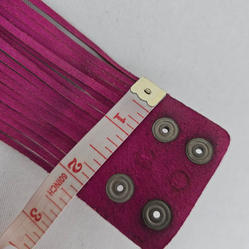 Hot Pink Leather Multi-Strand Wide Cuff Bracelet