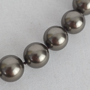 Vintage Monet Gray Faux Pearl Chunky Beaded Statement Necklace
