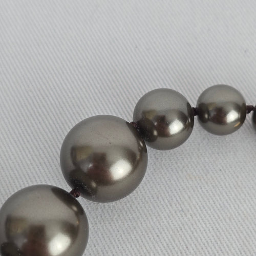 Vintage Monet Gray Faux Pearl Chunky Beaded Statement Necklace