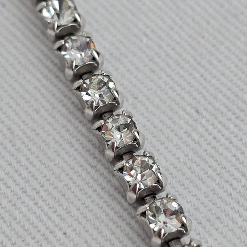 Vintage Belle Silver-Tone Rhinestone Statement Bib Necklace