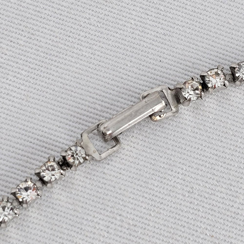 Vintage Belle Silver-Tone Rhinestone Statement Bib Necklace