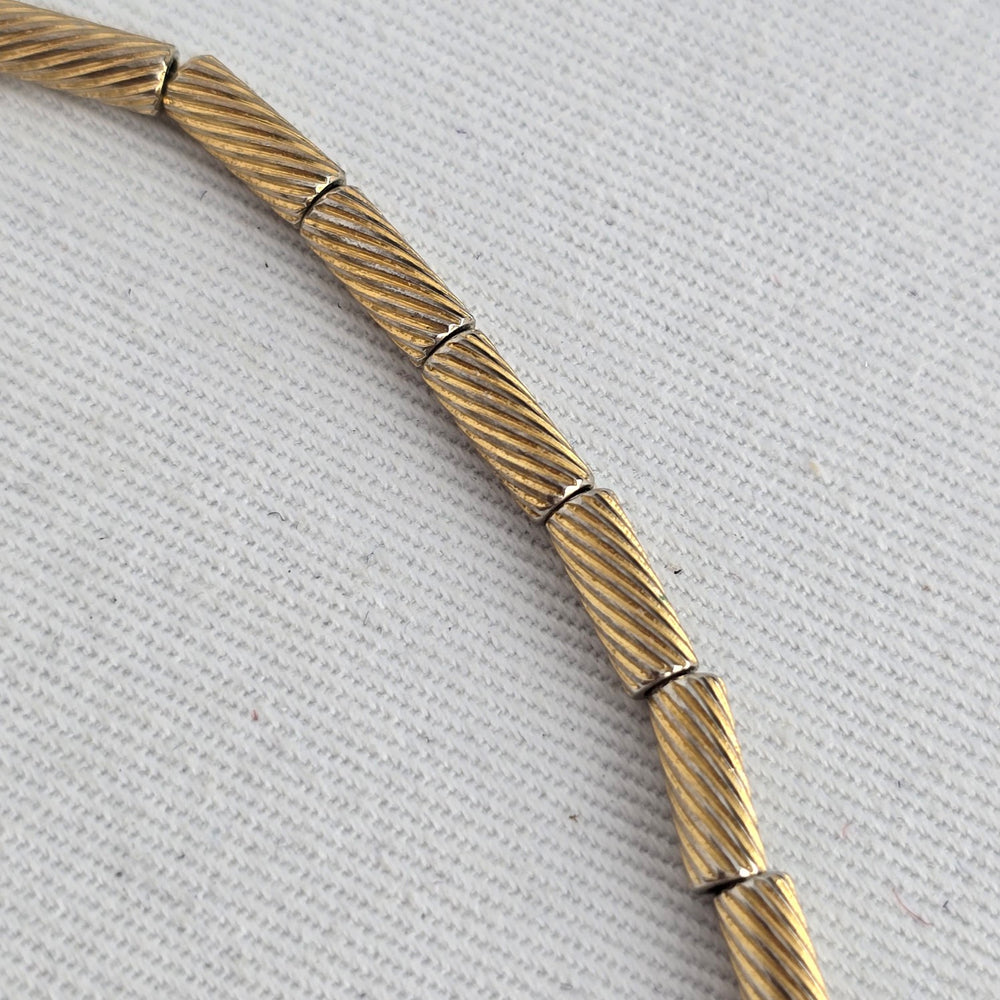 Vintage Signed Monet Graduated Orb Collar Necklace – Brushed Gold Modernist Statement Choker