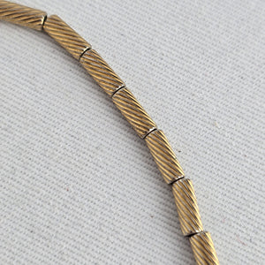 Vintage Signed Monet Graduated Orb Collar Necklace – Brushed Gold Modernist Statement Choker