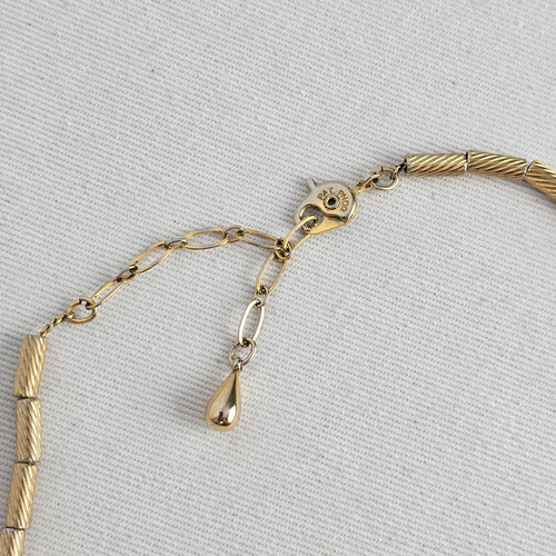 Vintage Signed Monet Graduated Orb Collar Necklace – Brushed Gold Modernist Statement Choker