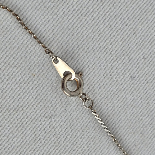 Vintage Silver-Tone Angel Pendant Necklace with Faux Pearl Accent