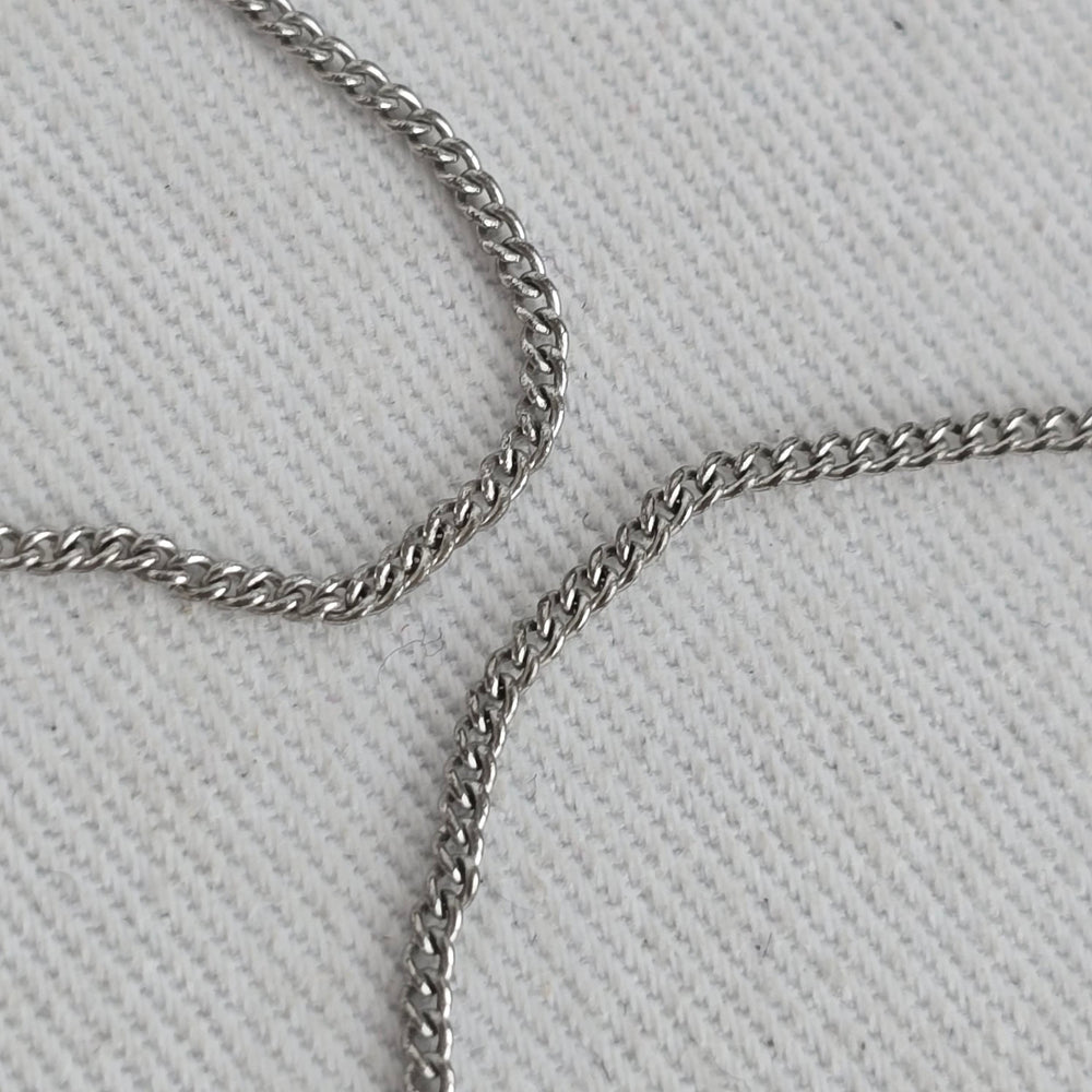 Vintage 925 Sterling Silver Fish Hook Pendant Necklace