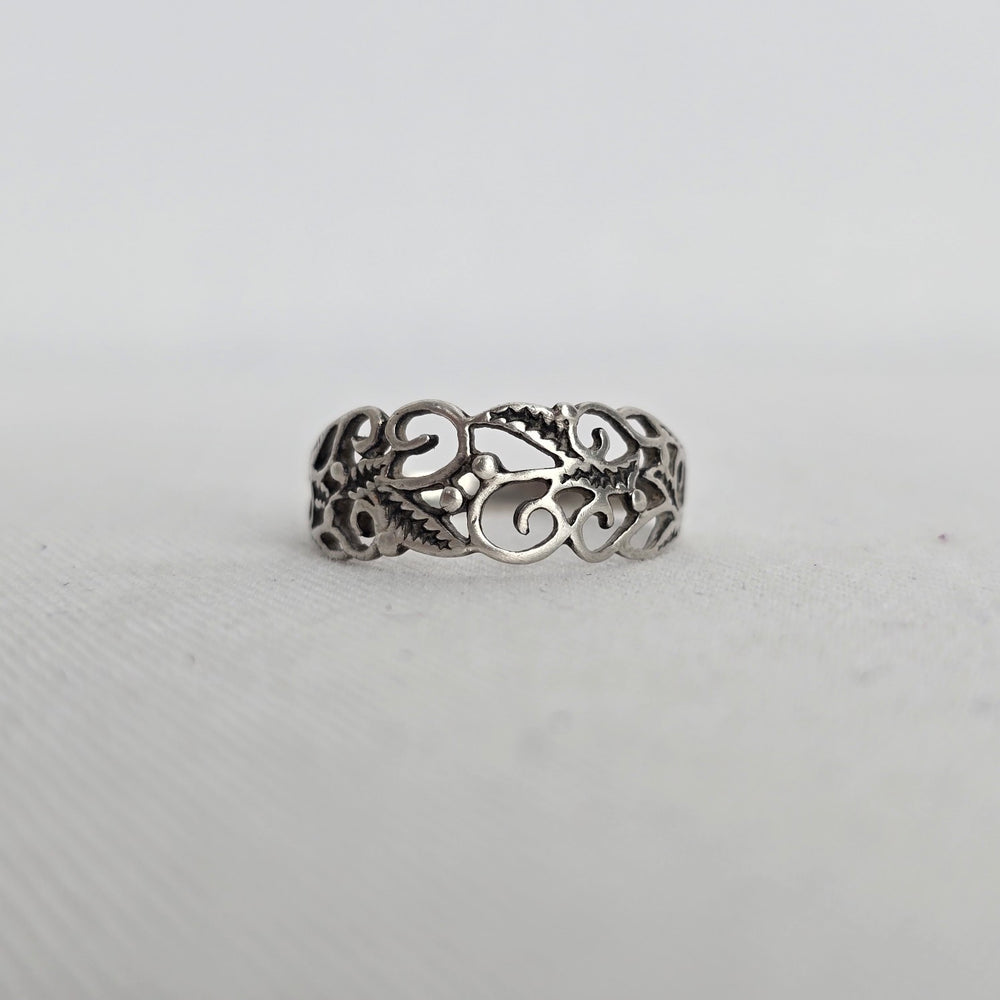 Vintage Sterling Silver Filigree Openwork Ring