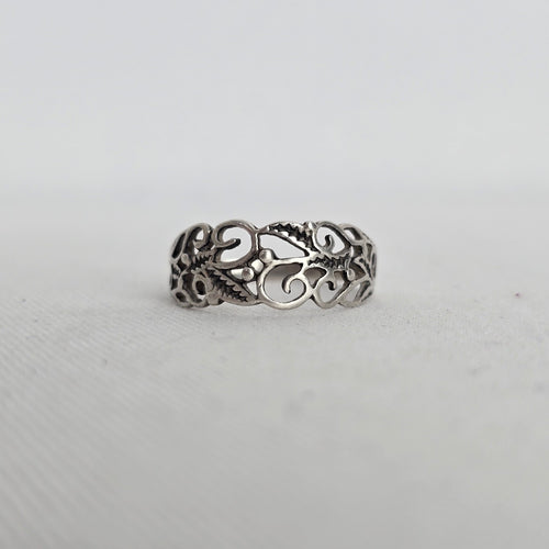 Vintage Sterling Silver Filigree Openwork Ring