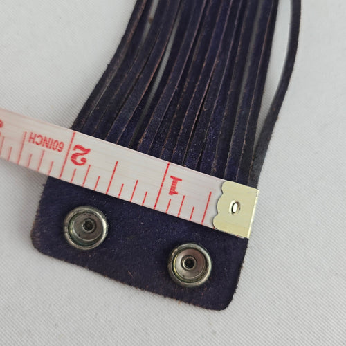 Purple Leather Multi-Strand Cuff Bracelet Snap Closure