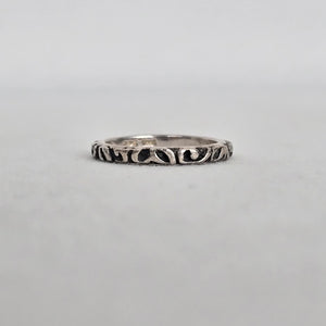 Silpada 925 Sterling Silver Scroll Pattern Band Ring Size 7
