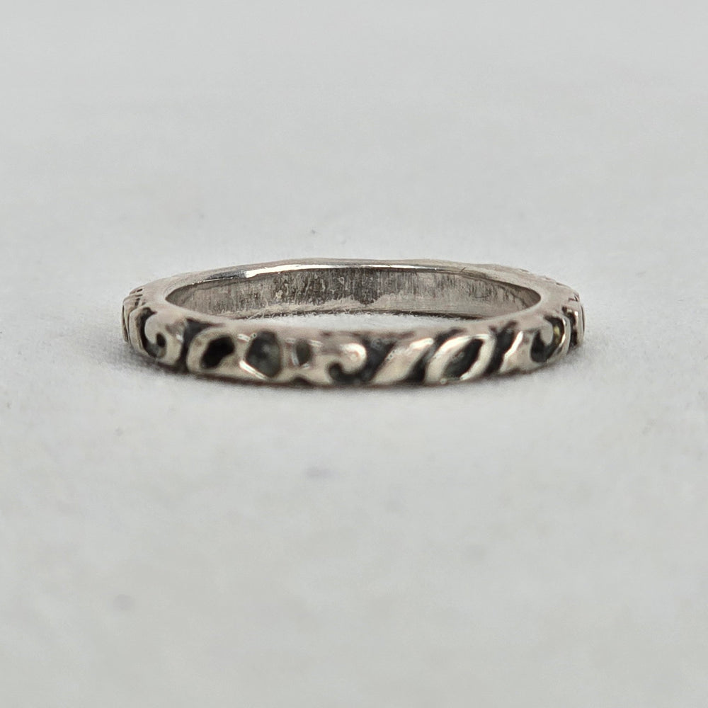 Silpada 925 Sterling Silver Scroll Pattern Band Ring Size 7