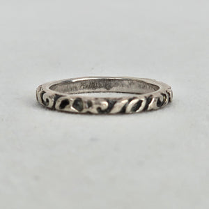 Silpada 925 Sterling Silver Scroll Pattern Band Ring Size 7