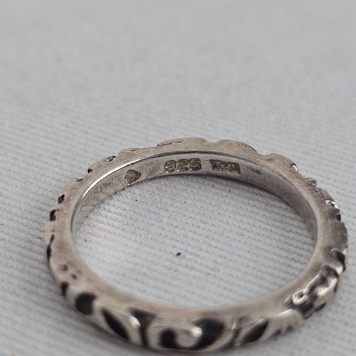 Silpada 925 Sterling Silver Scroll Pattern Band Ring Size 7