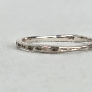 Vintage 925 Sterling Silver Thin Hammered Band Ring Size 8