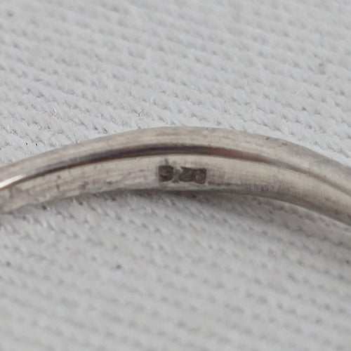 Vintage 925 Sterling Silver Thin Hammered Band Ring Size 8