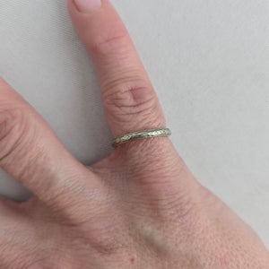 Vintage Silver Textured Band Ring Size 6.25