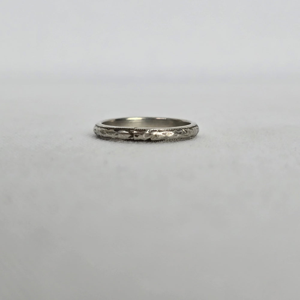 Vintage Silver Textured Band Ring Size 6.25