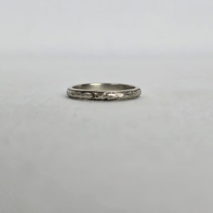 Vintage Silver Textured Band Ring Size 6.25