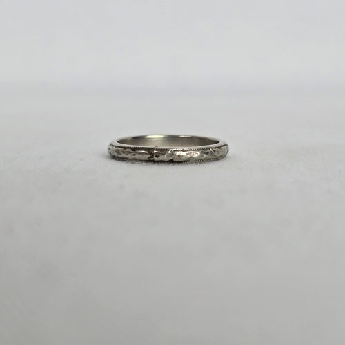 Vintage Silver Textured Band Ring Size 6.25