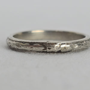 Vintage Silver Textured Band Ring Size 6.25