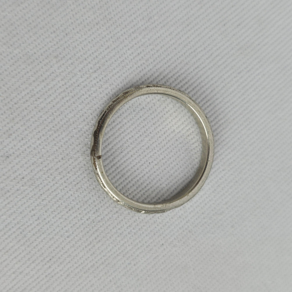 Vintage Silver Textured Band Ring Size 6.25