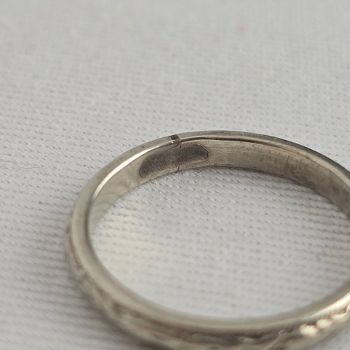 Vintage Silver Textured Band Ring Size 6.25