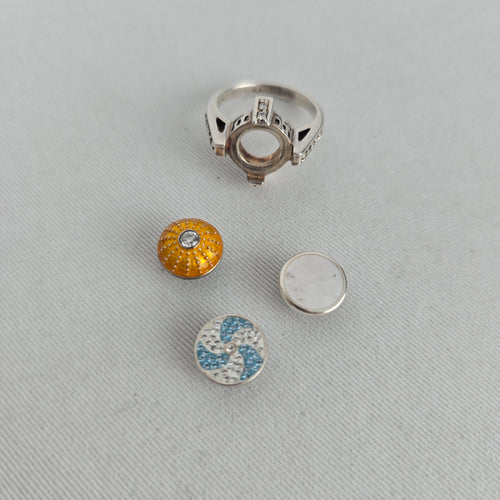 Kameleon 925 Sterling Silver Interchangeable Snap Ring Size 9.25