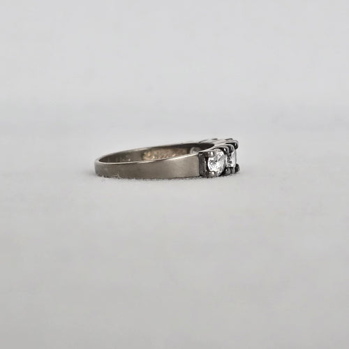 Vintage Sterling Silver Five Stone Band Ring Size 6