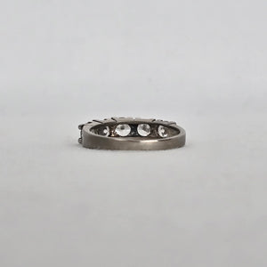 Vintage Sterling Silver Five Stone Band Ring Size 6
