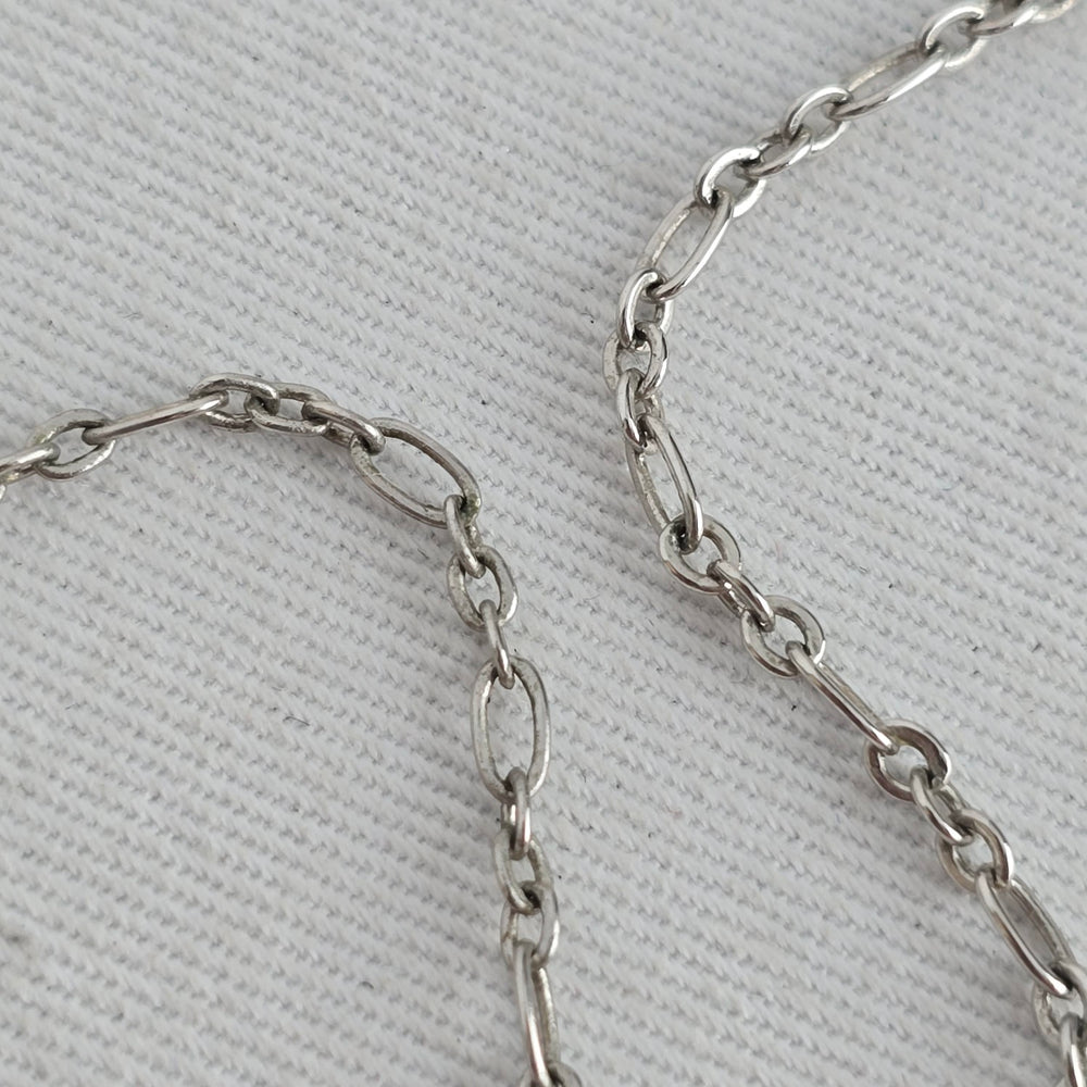 Vintage Butler Silver Oval Faceted Stone Pendant Necklace