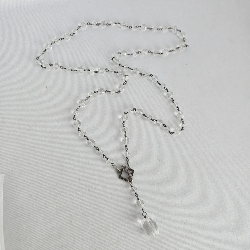 Vintage Silpada Vintage Glass Clear Crystal Beaded Necklace