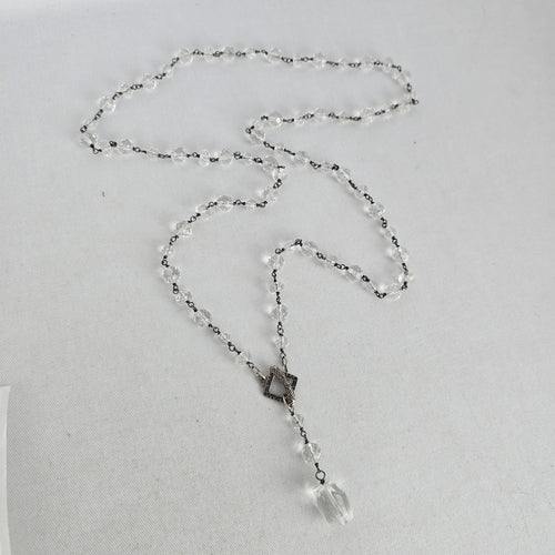 Vintage Silpada Vintage Glass Clear Crystal Beaded Necklace