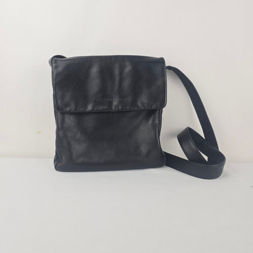 Derek Alexander Black Leather Crossbody Shoulder Bag