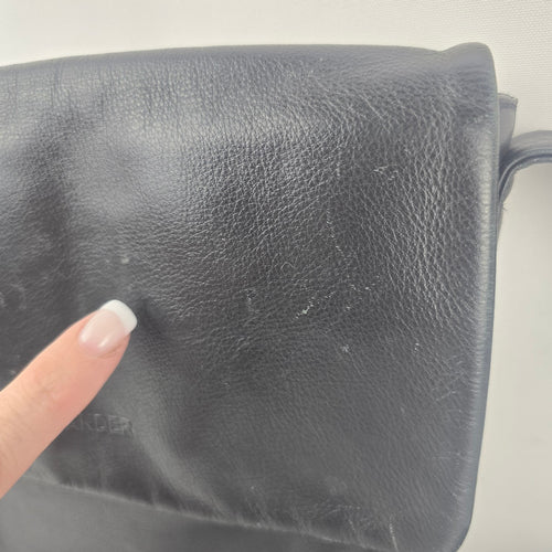 Derek Alexander Black Leather Crossbody Shoulder Bag