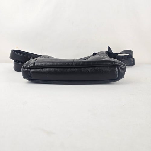 Derek Alexander Black Leather Crossbody Shoulder Bag