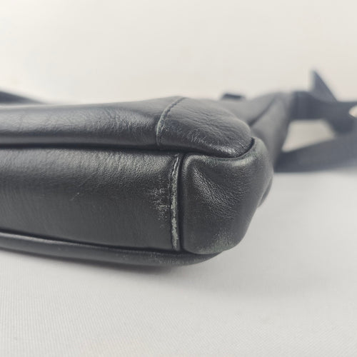 Derek Alexander Black Leather Crossbody Shoulder Bag