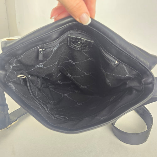 Derek Alexander Black Leather Crossbody Shoulder Bag