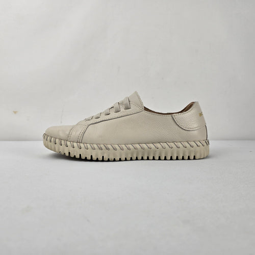 Bottero Comfort Beige Leather Bungee Slip-On Low-Top Sneakers Size 9