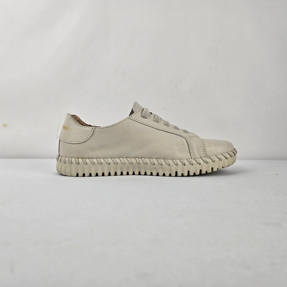 Bottero Comfort Beige Leather Bungee Slip-On Low-Top Sneakers Size 9
