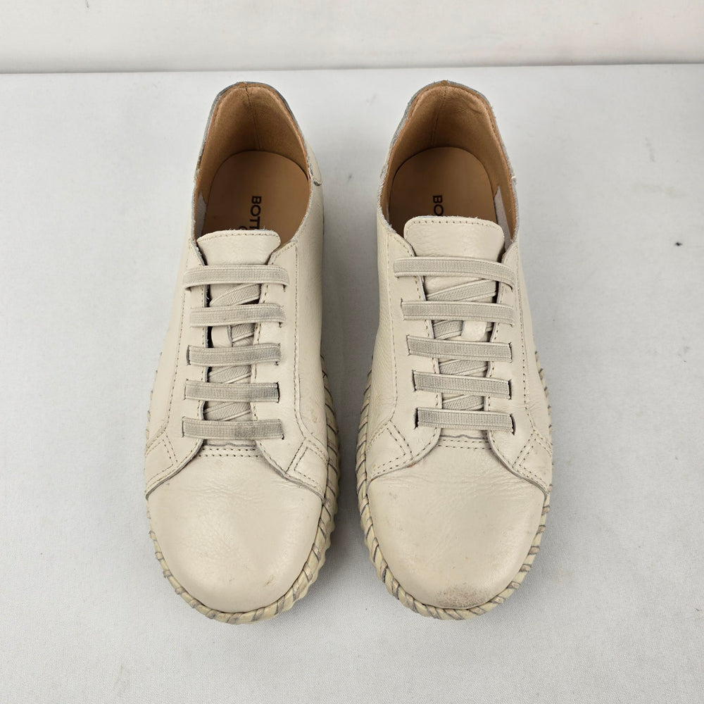 Bottero Comfort Beige Leather Bungee Slip-On Low-Top Sneakers Size 9